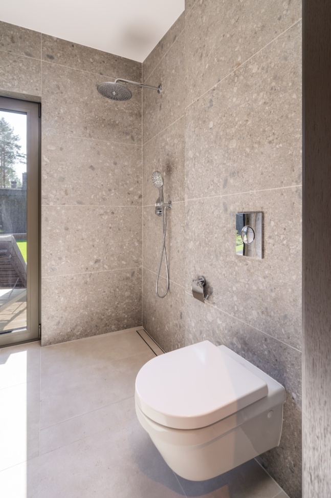 Insulated sauna house with a burnt wood  cladding