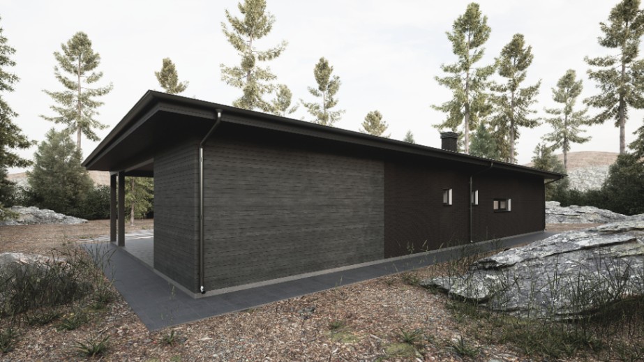 One-storey residential house with terrace