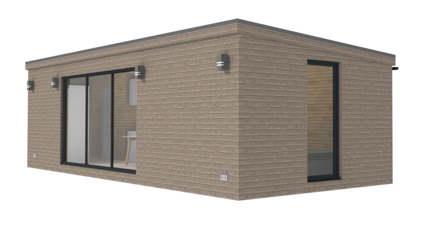 Vienstāva dzīvojamā koka karkasa moduļu māja  - BOX 40m2