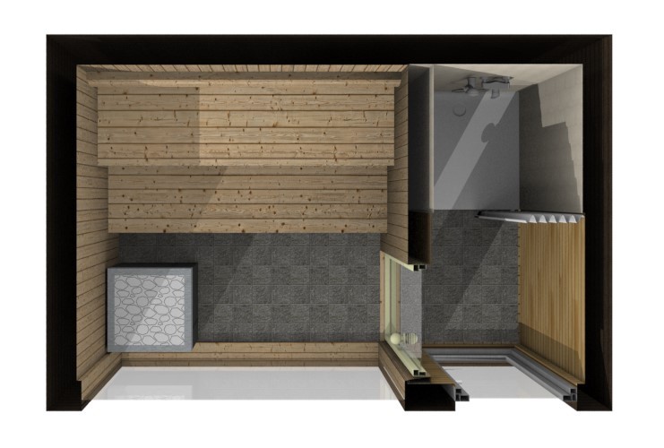 Insulated sauna 3.5 x 2.3m