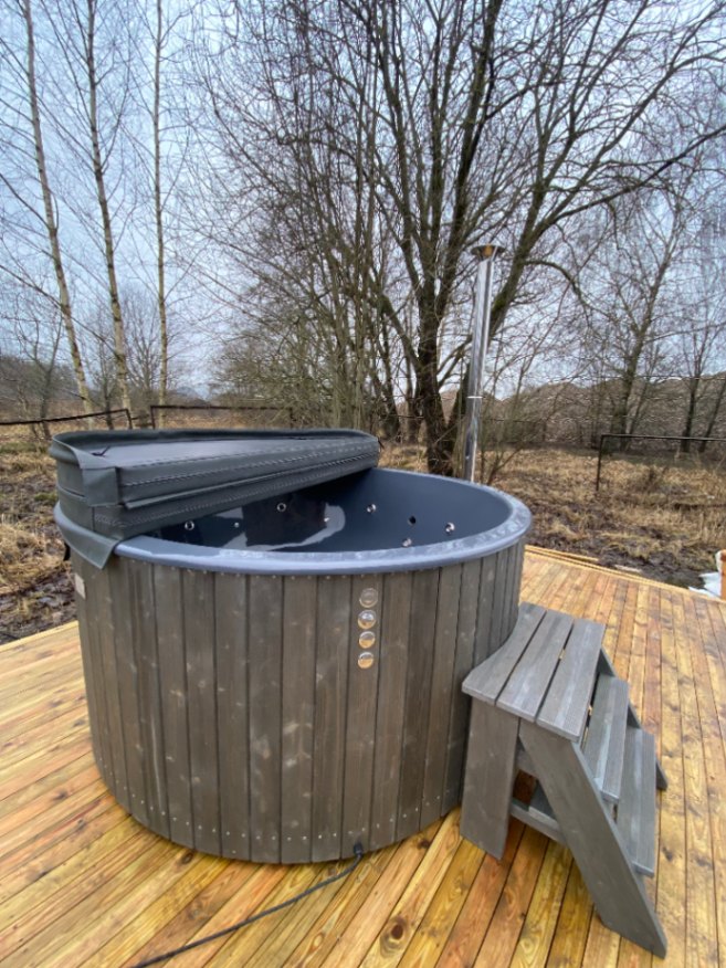 Fiberglass hot tub with heat pump 11kw