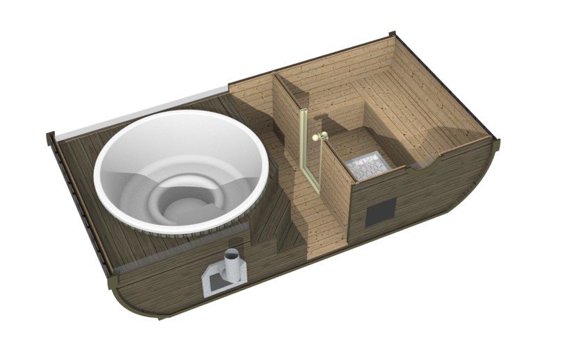 Sauna with hot tub - Hobbit house