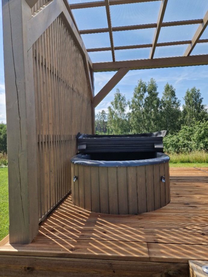 Terrace with hot tubs