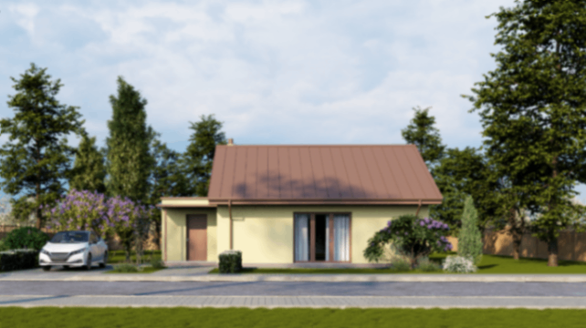 Vienstāvu dzīvojamā koka karkasa māja V07