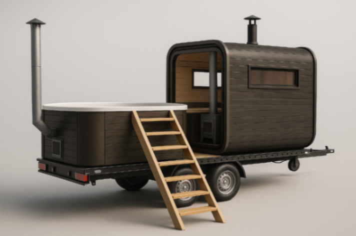 attēls, kurā attēlota koka moduļu māja